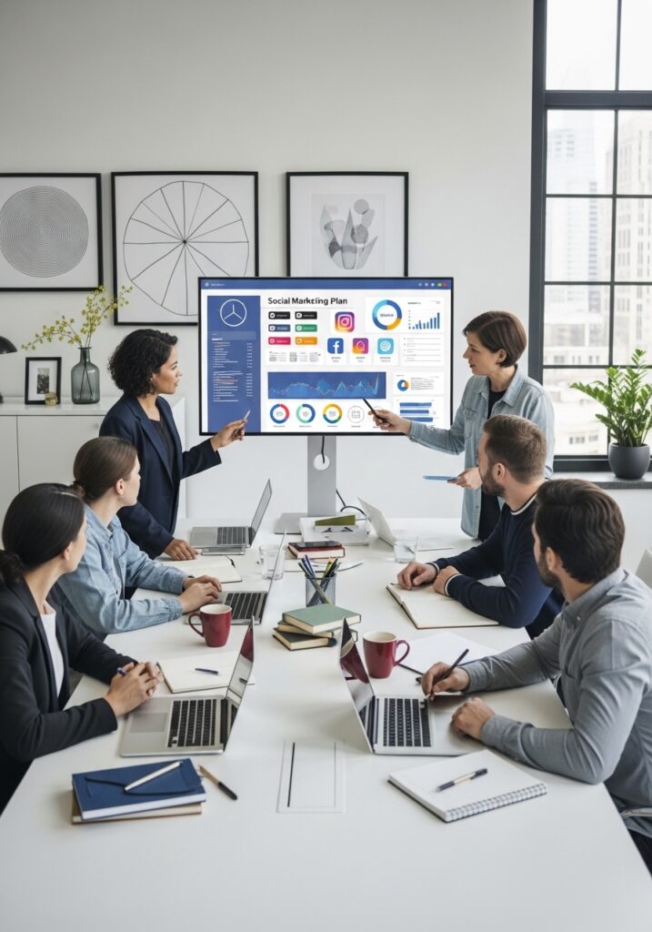 Comprehensive management of social platforms for cohesive branding.